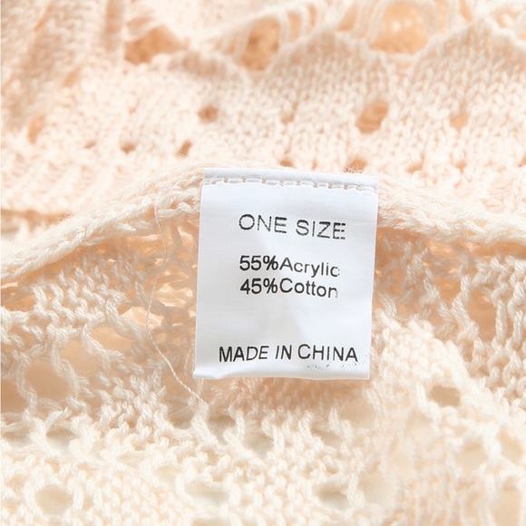 Boutique Brand Open Knit Tie Front Drop Shoulder Cardigan Duster Apricot 💗 - Picture 10 of 12